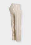 OLMPETRIS Straight Fit - Pantalon classique - cloud dancer stripes:black
