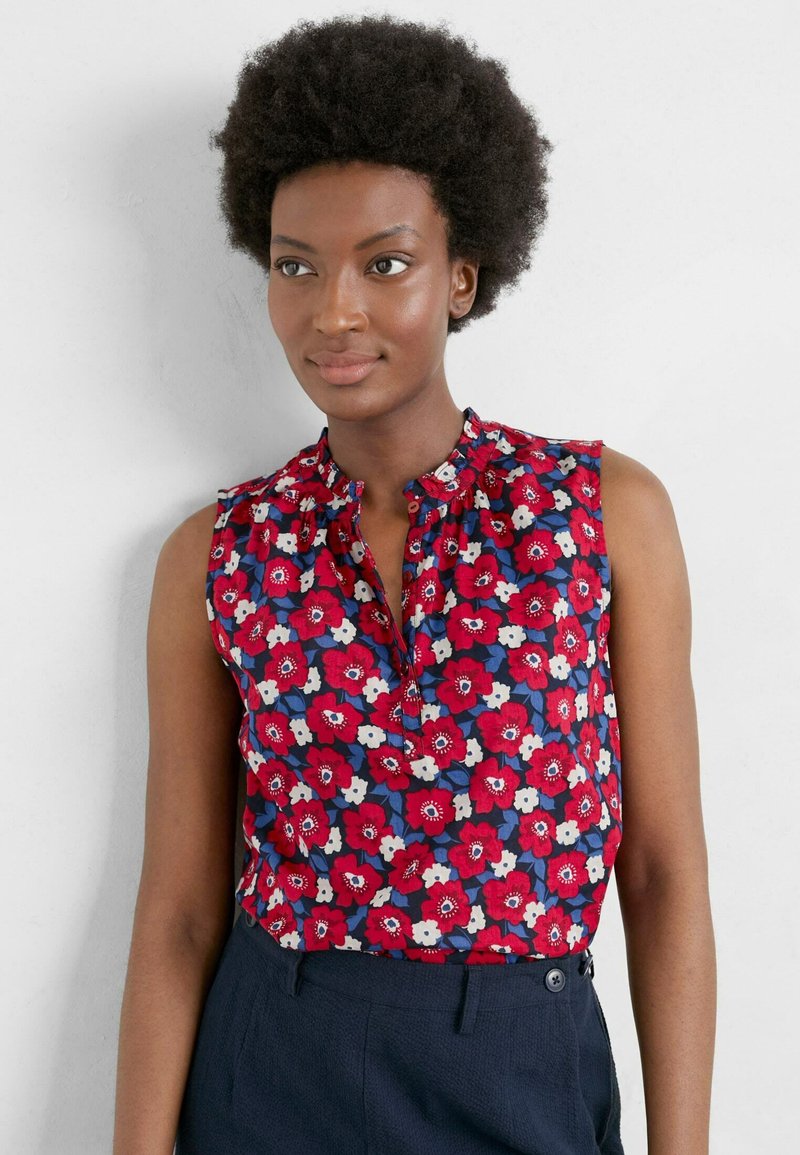 Seasalt Cornwall FLOWER FIELDS Top poppy field maritime/rood