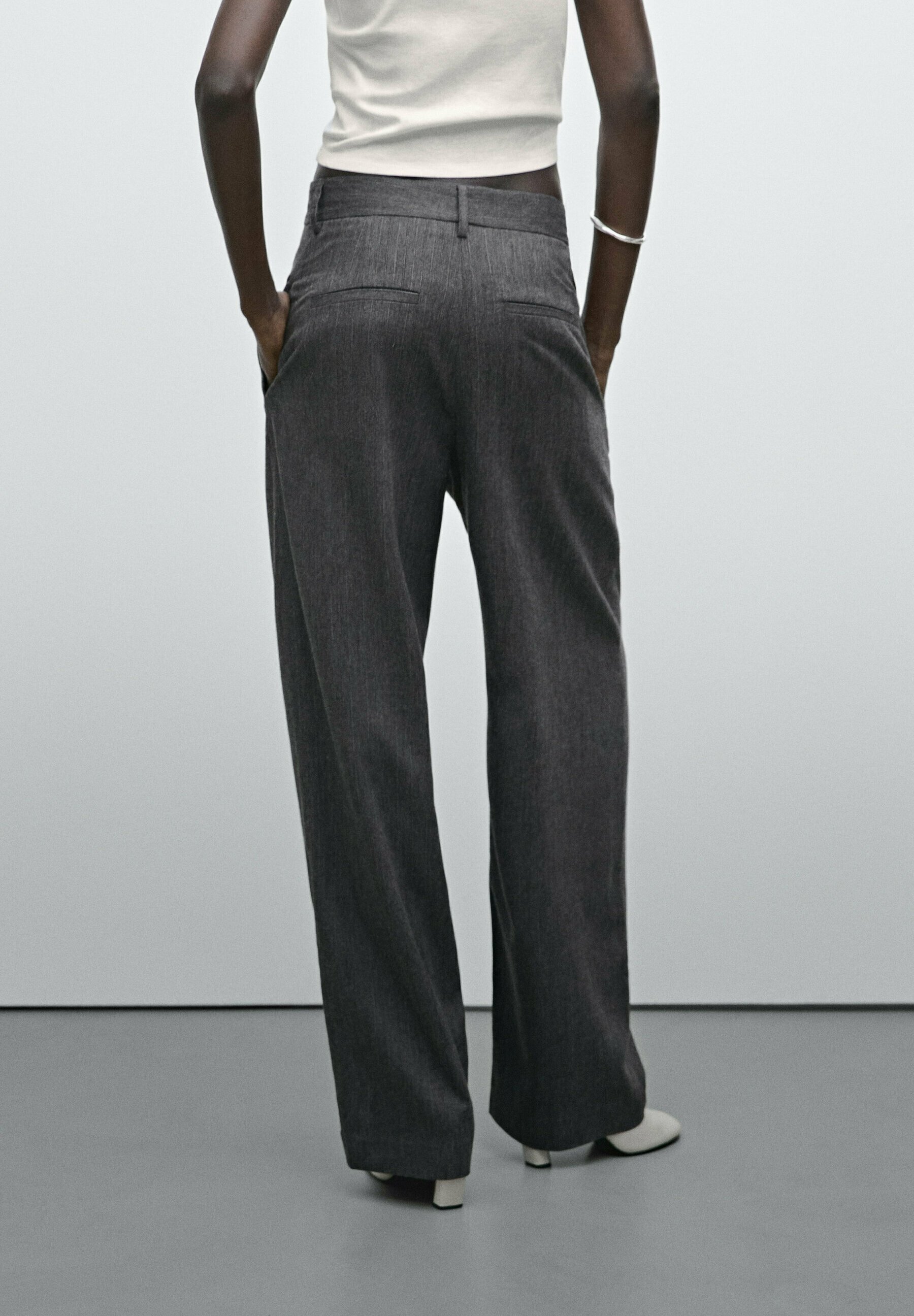 ★ Massimo Dutti★ Multistripe texture pants 05031917060 Multi-stripe trousers with belt detail · Brown · Dressy