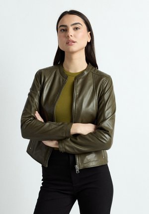 JCC Veste en cuir - olive