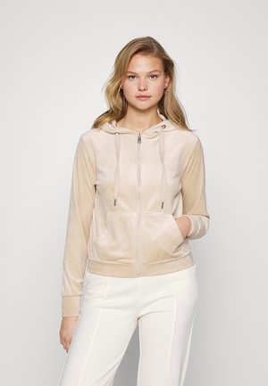 ONLREBEL ZIP HOOD - Felpa con zip - white pepper