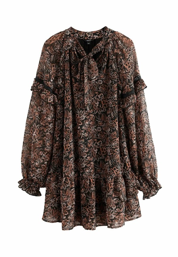 REGULAR FIT - TIE NECK RUFFLE LONG SLEEVE  - Freizeitkleid