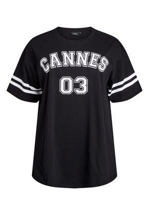 Trükipildiga T-särk - black w. cannes