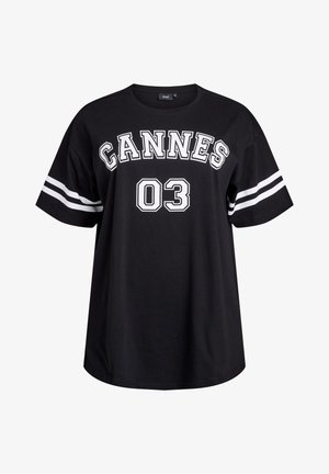 T-shirt print - black w. cannes