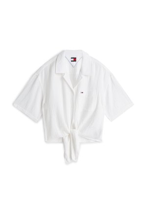 Tommy Jeans, TJW TEXTURED TIE FRONT SS SHIRT - Hemdbluse - ecru
