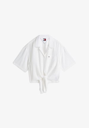 Tommy Jeans, TJW TEXTURED TIE FRONT SS SHIRT - Hemdbluse - ecru