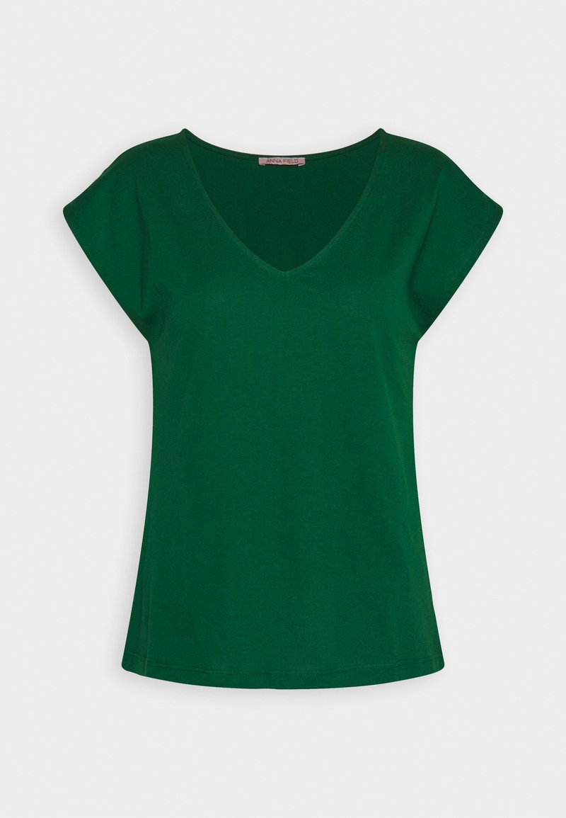 Anna Field T-shirt basic donkergroen