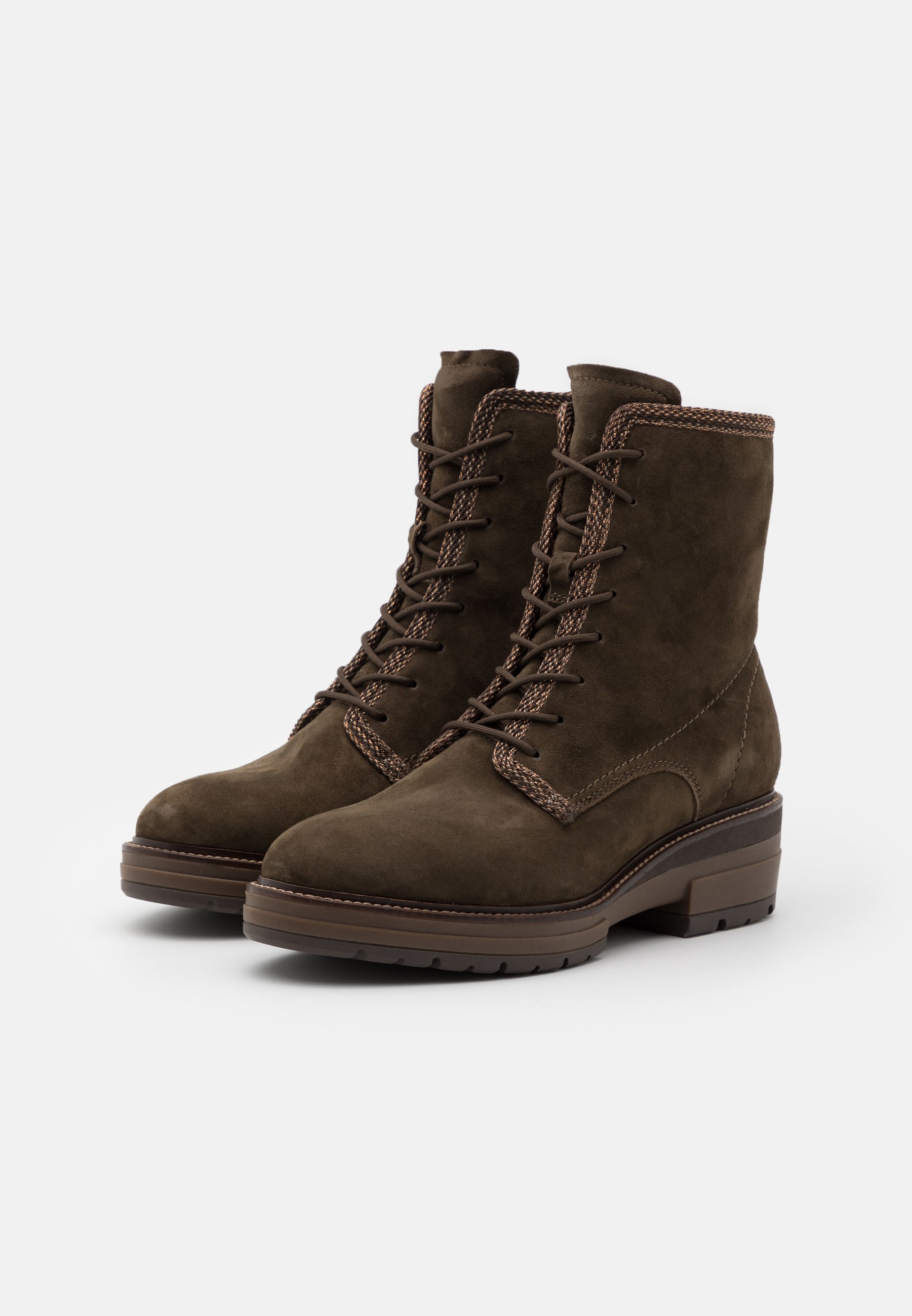 Tamaris Pure Relax BOOTS - Enkellaarsjes met plateauzool - dark  olive/Donkergroen - Zalando.nl