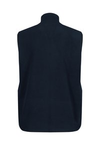 Gilet in pile della Marina con colletto alto e design senza maniche. Tessuto morbido, finitura liscia e un retro semplice e senza cuciture. Nessuna tasca o embellimenti.
