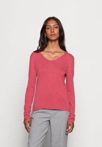 TOM TAILOR BASIC V-NECK - Pulover - cozy pink