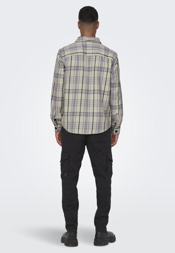 ONSMILO OVR CTN CHECK LS NOOS - Shirt - purple ash2