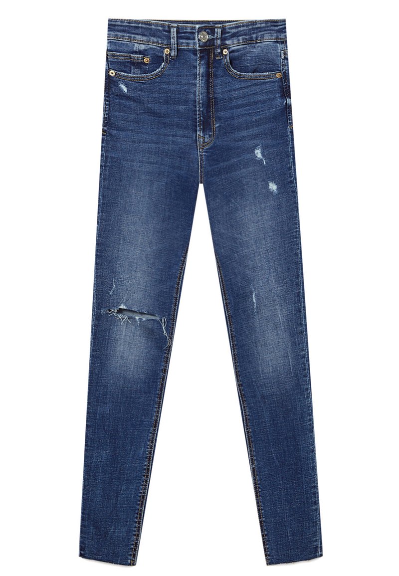 Stradivarius Jeans Skinny Fit blauw-metallic