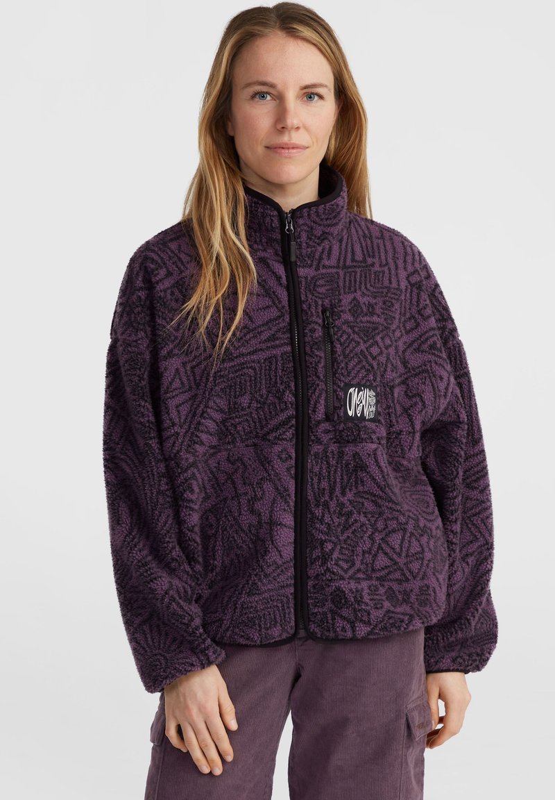 O'Neill SURF HEROES HIGH PILE - Flisinis džemperis - black purple sketcheritage