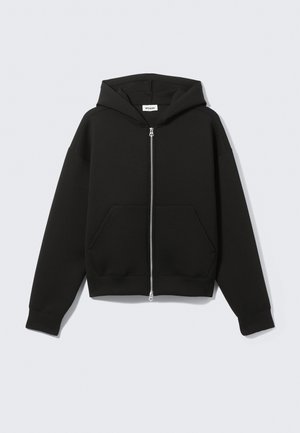 Weekday SIMON SCUBA ZIP - Sweat zippé - black dark
