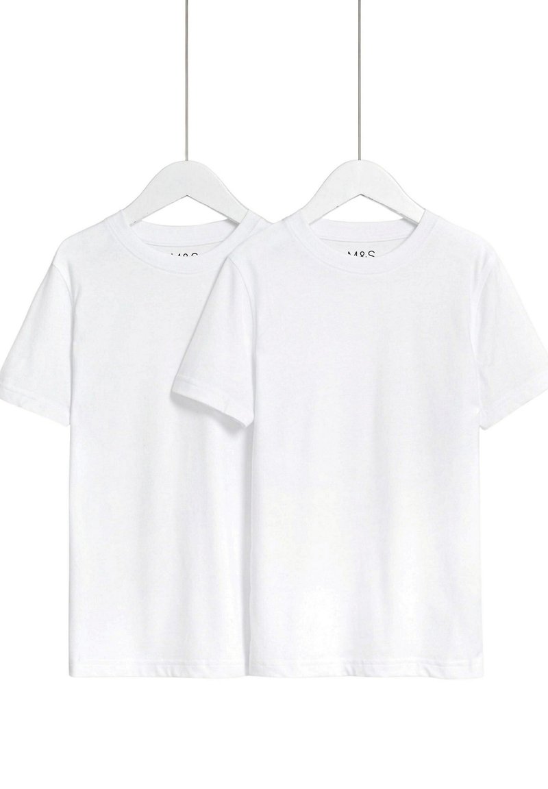 T-shirt basique fille Marks and Spencer coton blanc taille 3-4 ans col