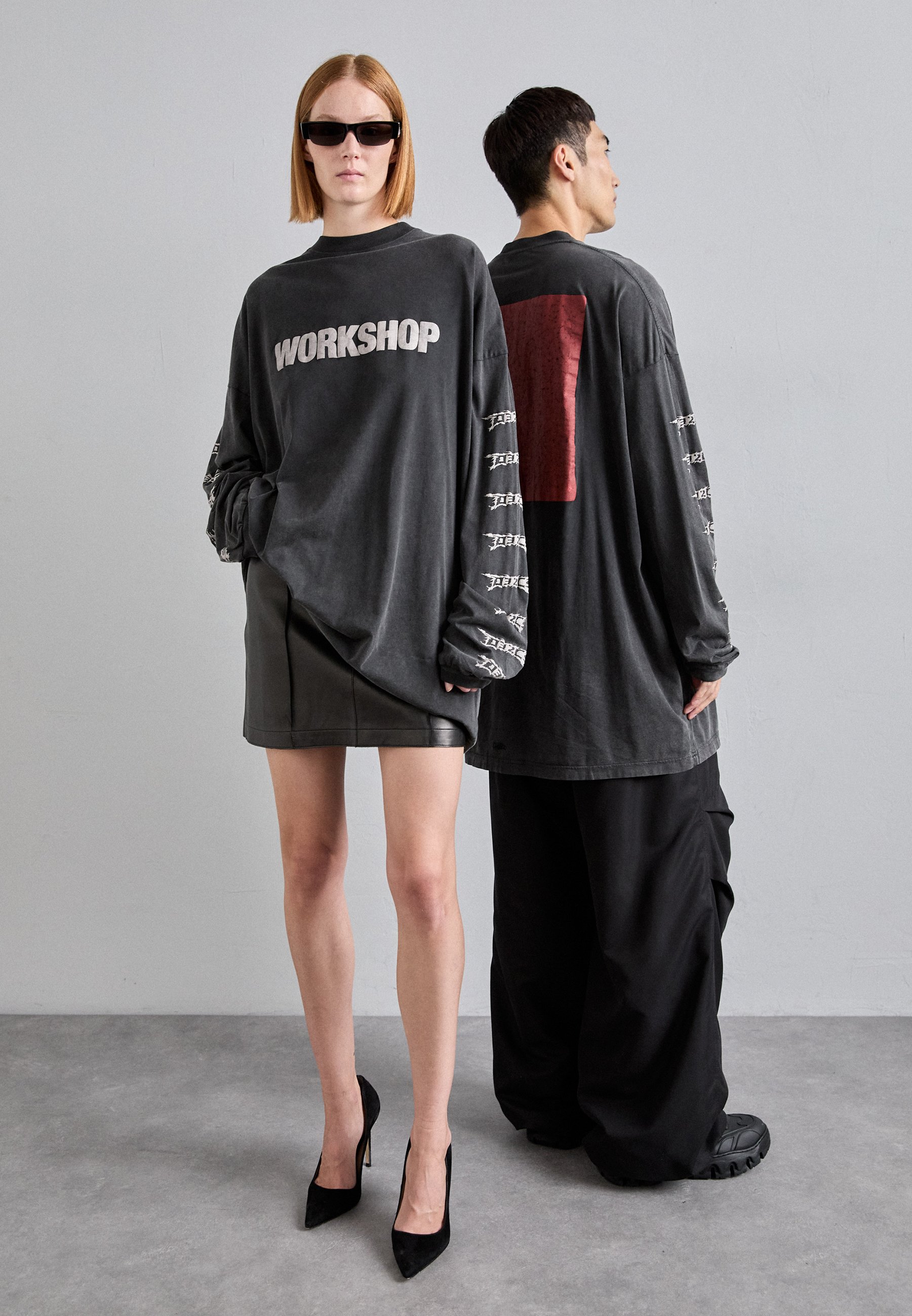 【032C】\"NERVE SHATTER\" BOXY LONGSLEEVE FADED BLACK NERVE SHATTER