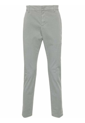 Chinos grigio chiaro realizzati in tessuto misto cotone. Design slim fit con fronte piatto, vita standard e gambe dritte. Nessun motivo visibile.