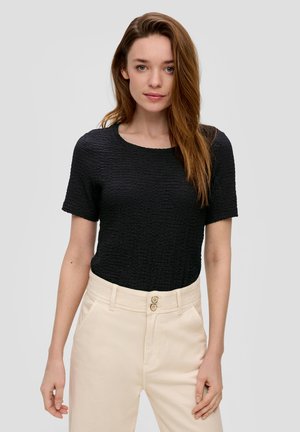 s.Oliver STRUKTUR - Basic T-shirt - schwarz