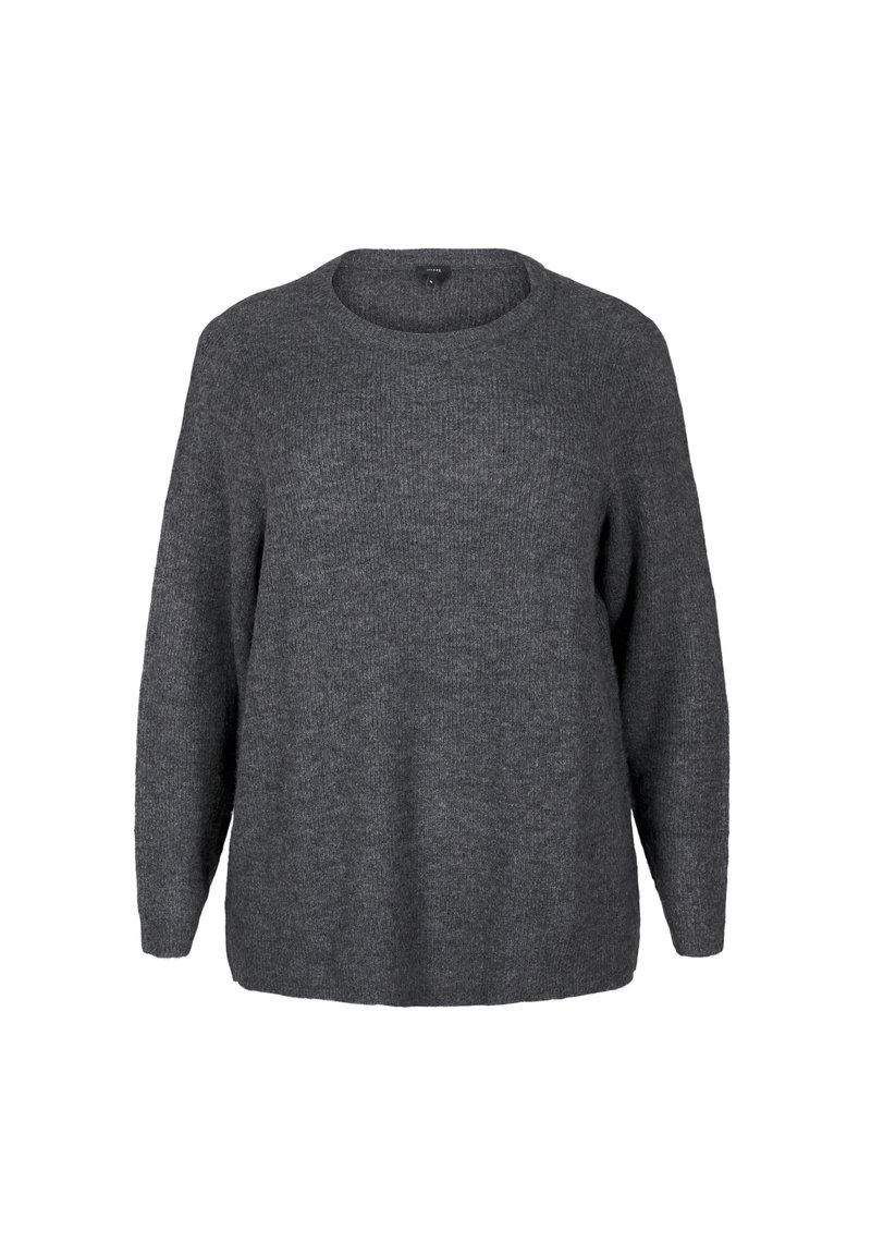 Zizzi Trui donkergrijs gemêleerd