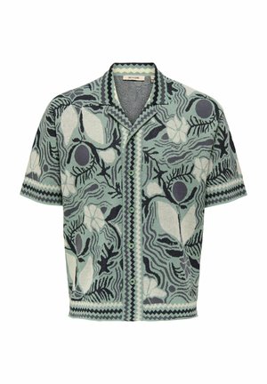 Only & Sons, KNITTED SHIRT ONSDUKE KNITTED CARDIGAN - Skjorter - iceberg green