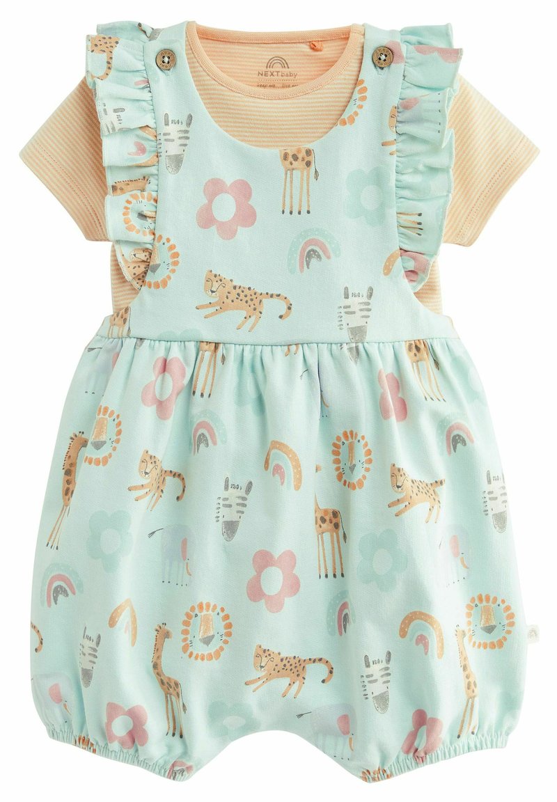 Next BABY JERSEY DUNGAREES Dungarees teal blue character/blue Zalando