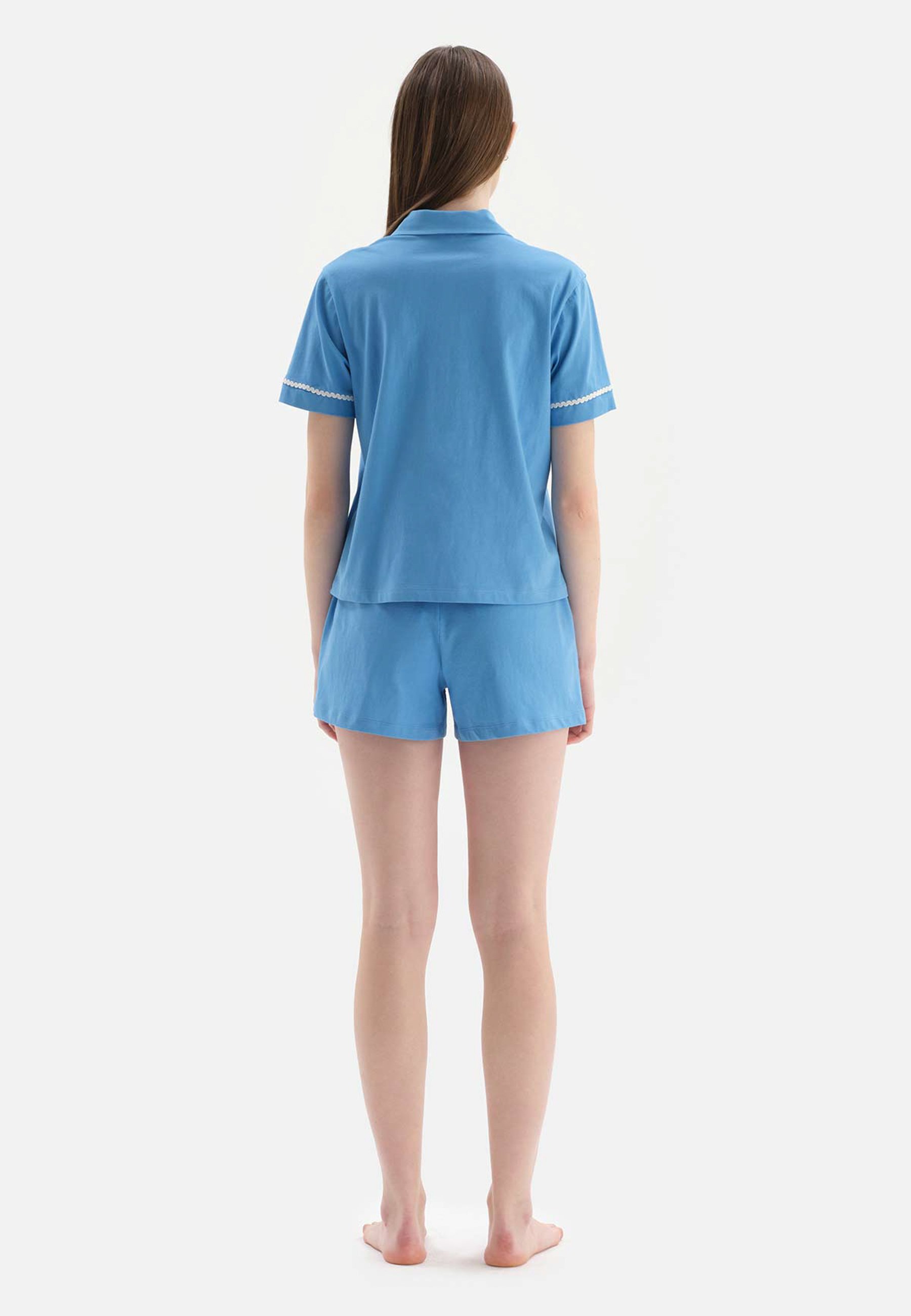 Pigiama Uomo Dagi - Pantaloni In Cotone 100% Vita Regolare, Gamba Dritta, Colore Navy - Foto 14