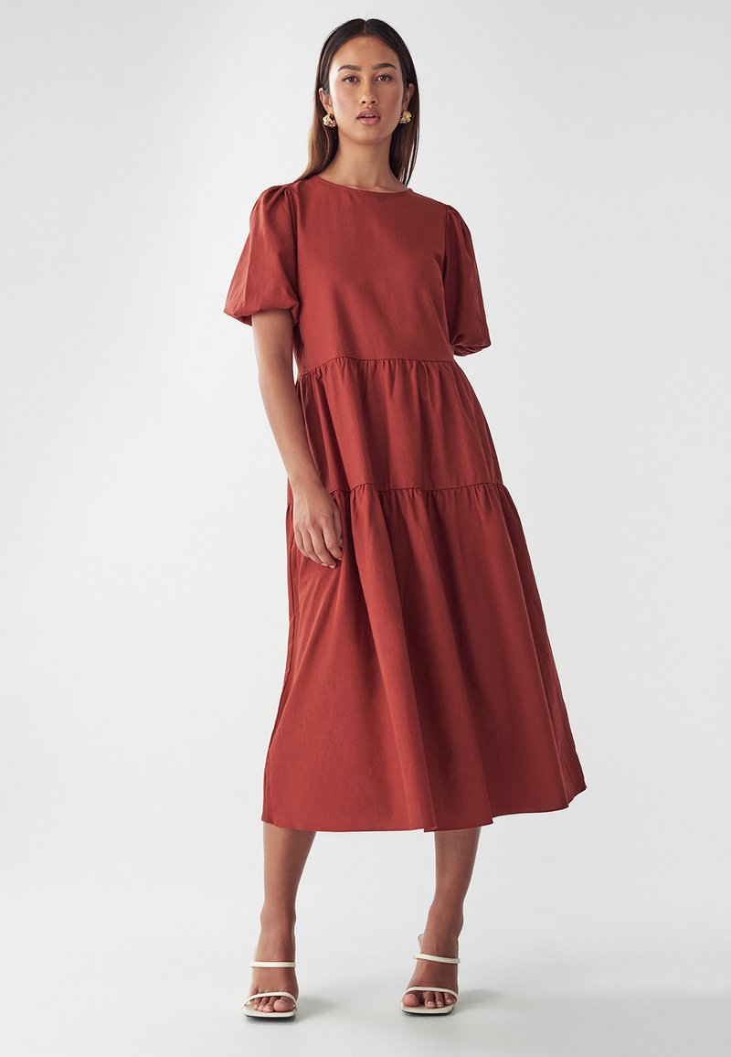 WILLA TIAA MIDI DRESS - Päevakleit - rust