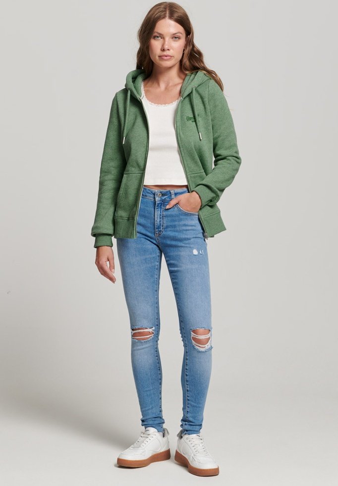 Superdry VINTAGE LOGO - Sweatjacke - winter mint marl/grün 