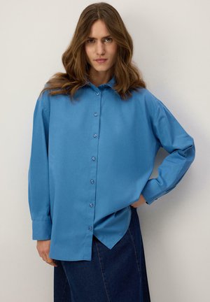 BASIC OVERSIZED - Blúzka so zapínaním na gombíky - indigo