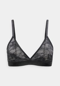 Μαύρο δαντελένιο μπραλέτα με λουλουδάτο μοτίβο, λεπτές ρυθμιζόμενες τιράντες και ελαστική ταινία με διακριτικό λογότυπο Tommy Hilfiger.