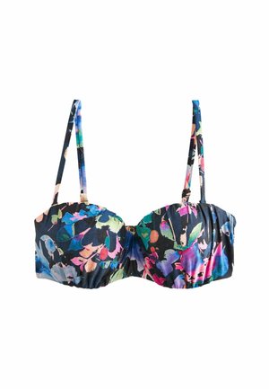 RUCHED SHAPING BANDEAU   REGULAR - Bikini felső - navy floral