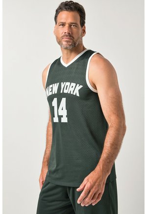 TANK FITNESS CHEST PRINT QUICKDRY - Top - dark green