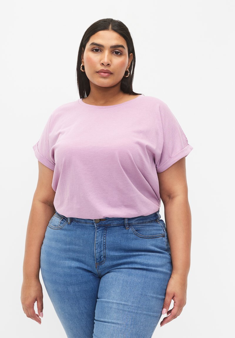 Zizzi SHORT SLEEVED BLEND - T-shirt - bas - lavender mist