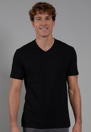 Ceceba 2ER PACK - Basic T-shirt - schwarz dunkel uni