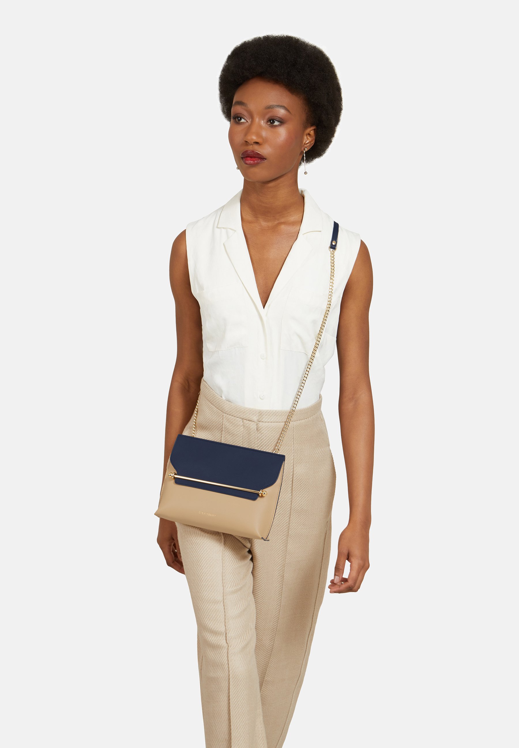 Strathberry STYLIST - Schoudertas - latte/navy/beige - Zalando.nl