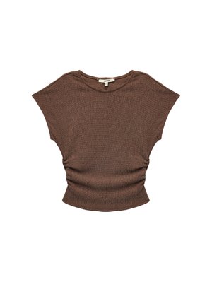 CREW NECK - T-shirt med print - brown