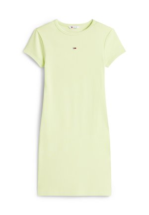 Tommy Jeans, RIBBED SLIM MINI BODYCON T-SHIRT DRESS - Robe de jour - faded lime