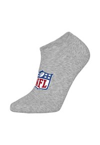 Grau gefärbte Knöchelsocke aus einem Baumwollmix. Mit aufgesticktem NFL-Logo in Rot, Weiß und Blau an der Seite. Weicher, strukturierter Stoff.