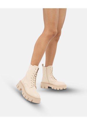 Platform ankle boots - beige
