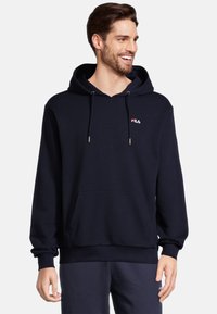 Fila BENGEL LANGARM LOGO EINFARBIG - Felpa con cappuccio - black iris