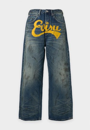 Evisu, OIL STAIN JEANS LOOSE FIT - Дънки със свободна кройка - dark blue