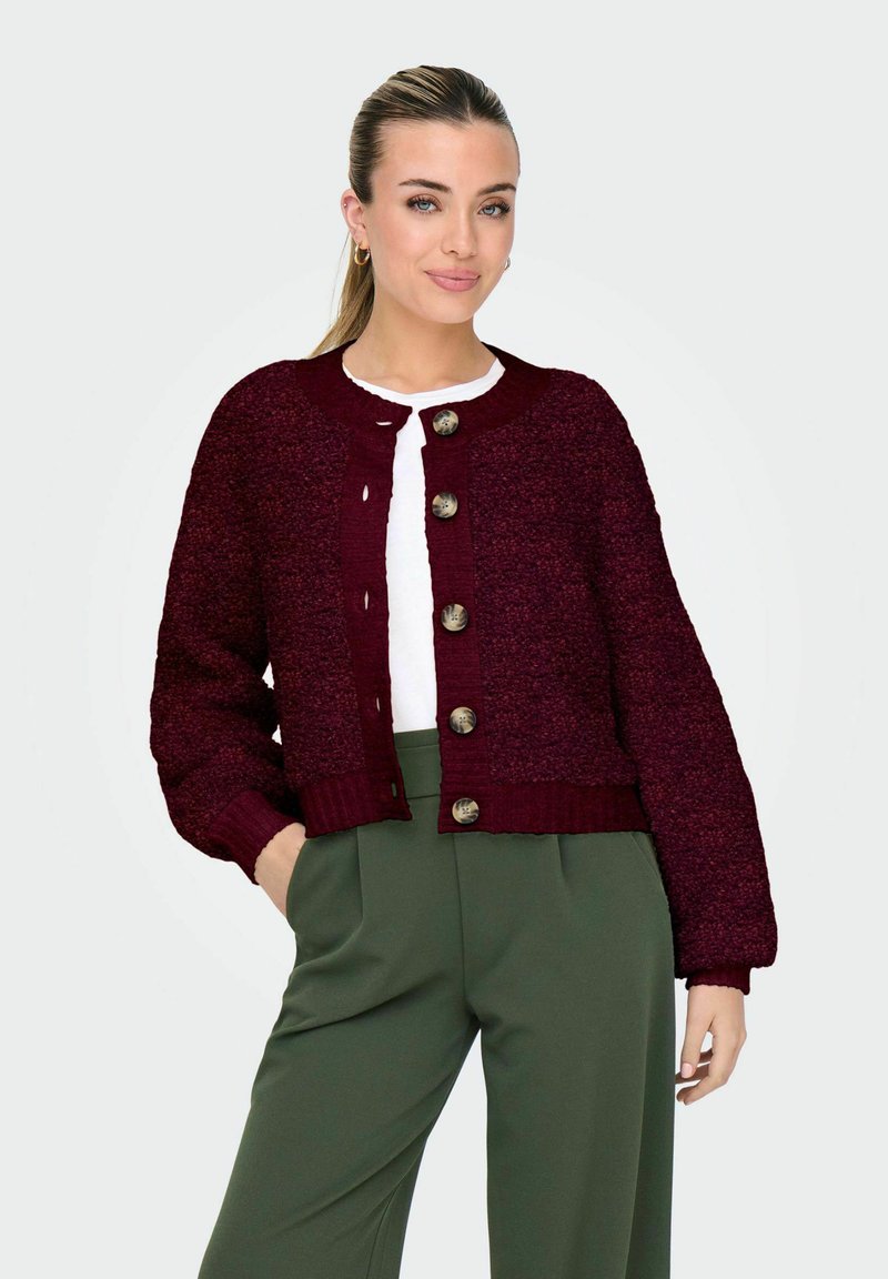 JDY EIRA LIFE ONECK - Cardigan - cabernet