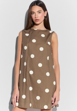 Hverdagskjole - taupe white spot