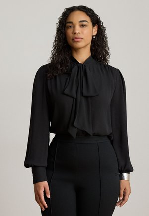 Lauren Ralph Lauren, GEORGETTE TIE-NECK BLOUSE - Риза с копчета - black