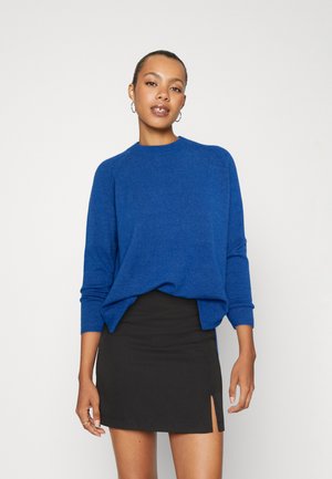 JDY MARCO LS O NECK SPLIT - Džemper - blue
