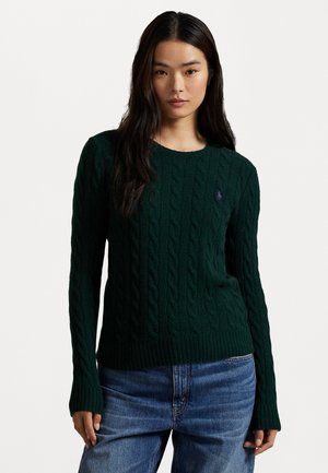 CABLE WOOL-CASHMERE CREWNECK JUMPER - Maglione - college green