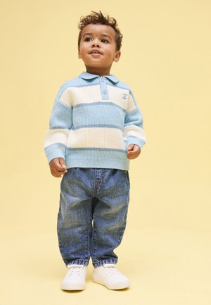 Next, REGULAR FIT - STRIPE RUGBY - Pitkähihainen paita - light blue