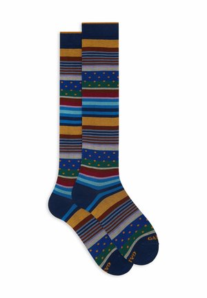 Gallo STRIPE PATTERN AND POLKA DOTS - Knee high socks - royal aria