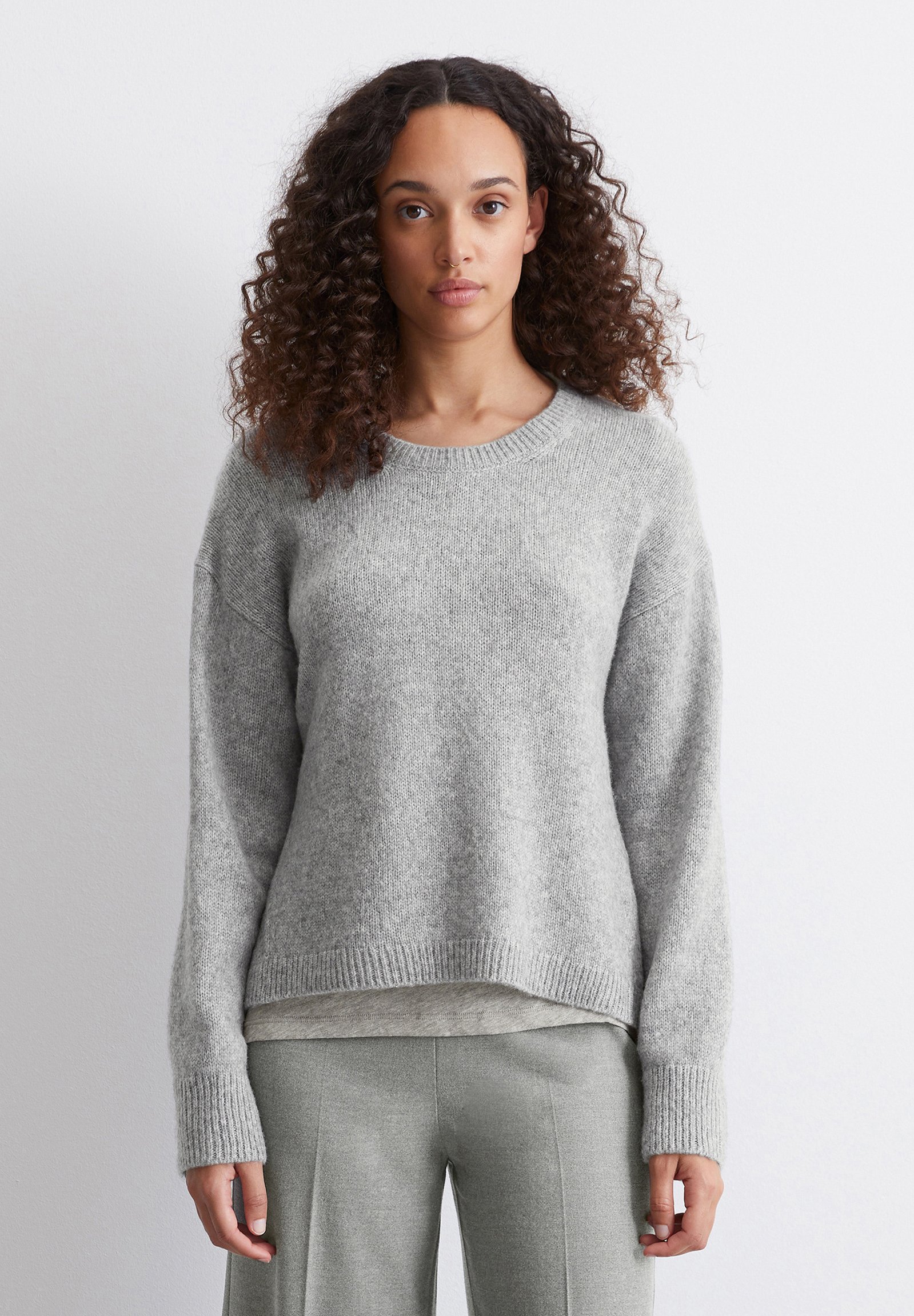 Marc O'Polo LONGSLEEVE ROUNDNECK - Jumper - soft stone