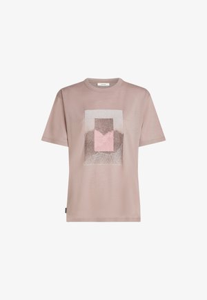 icebreaker, W MER 150 TECH LITE SS RELAX T MTN SHIFT - T-shirt con stampa - pink quartz